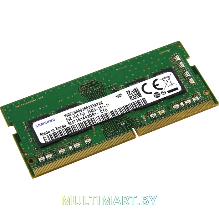 Оперативная память Samsung 8GB DDR4 SODIMM PC4-21300 (M471A1K43DB1-CTD)